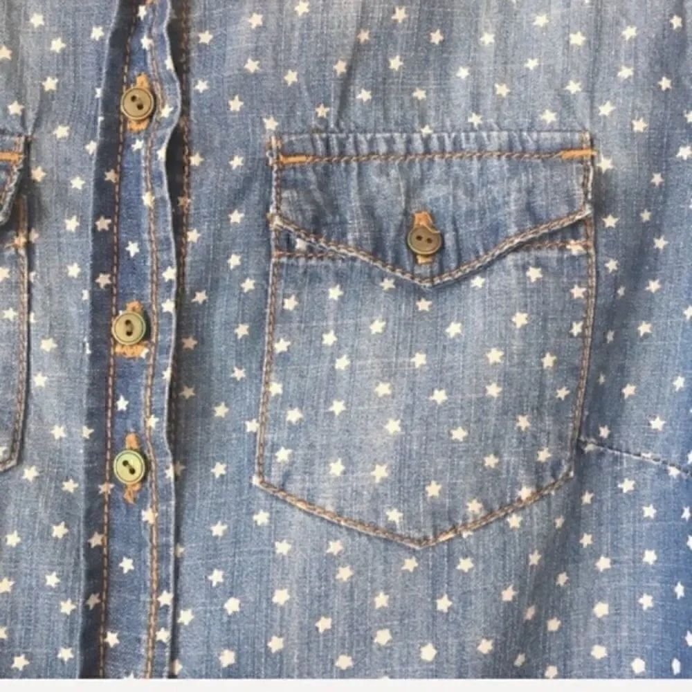 Forever 21 Life Progress Chambray Button Down Top - Picture 5 of 6
